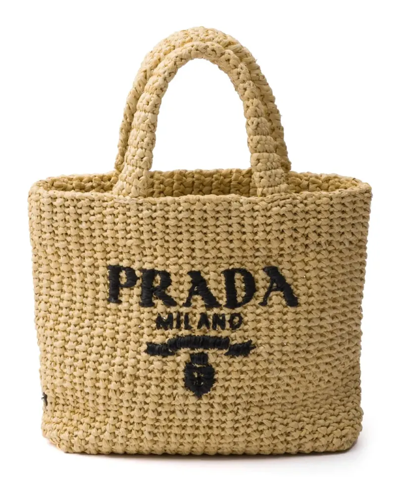 Prada Kleine Crochet Handtasche - Nude Nude
