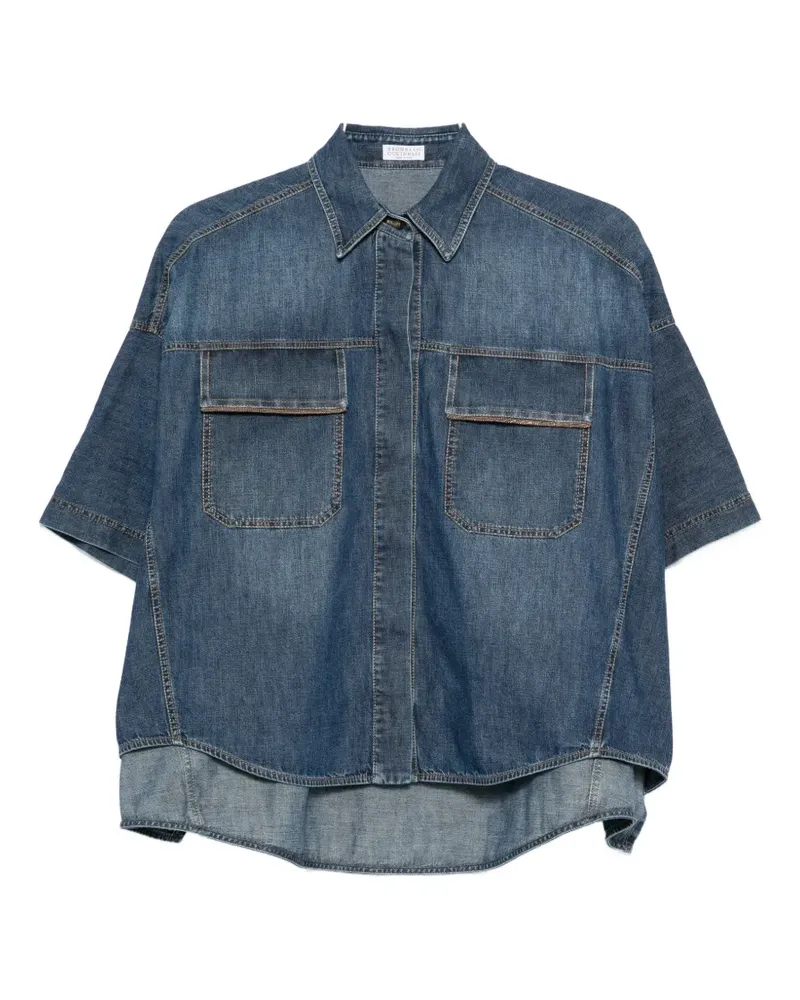Brunello Cucinelli flap-pockets denim shirt - Blau Blau