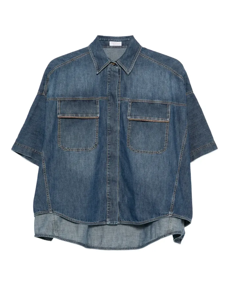 Brunello Cucinelli flap-pockets denim shirt - Blau Blau