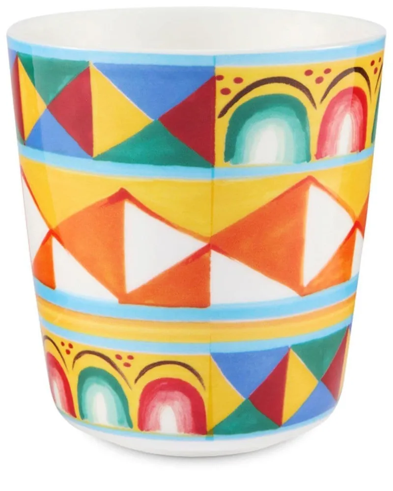 Dolce & Gabbana Geometrisch gemustertes Porzellanglas - Orange Orange