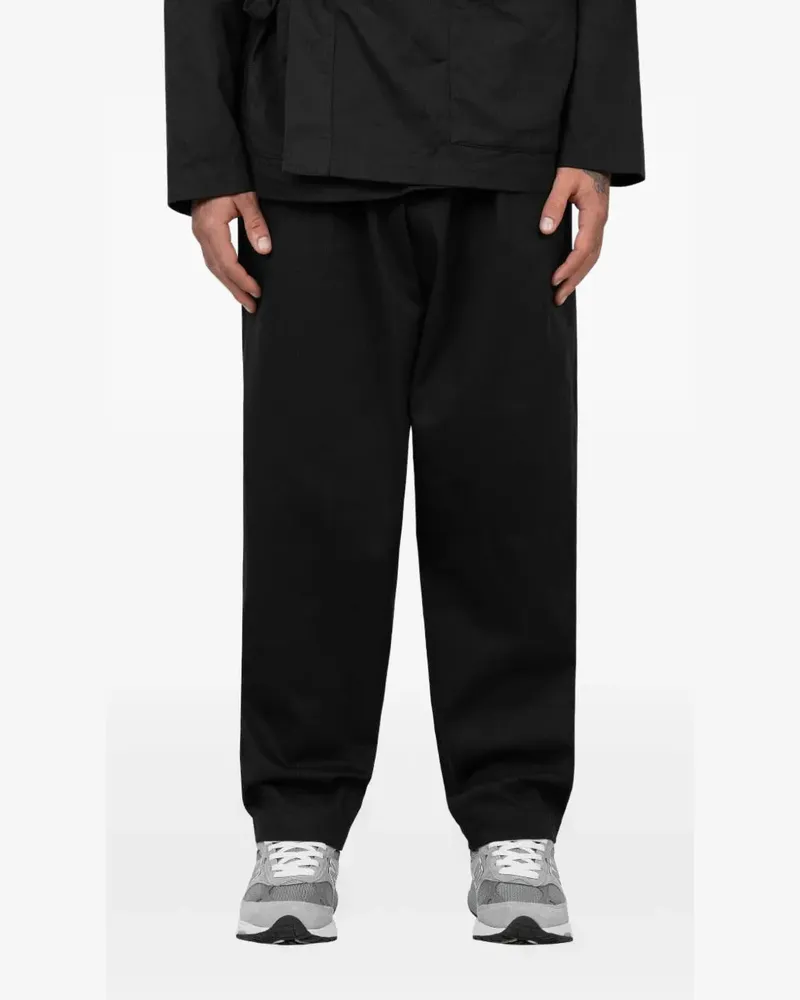 Universal Works Plissierte Hose - Schwarz Schwarz