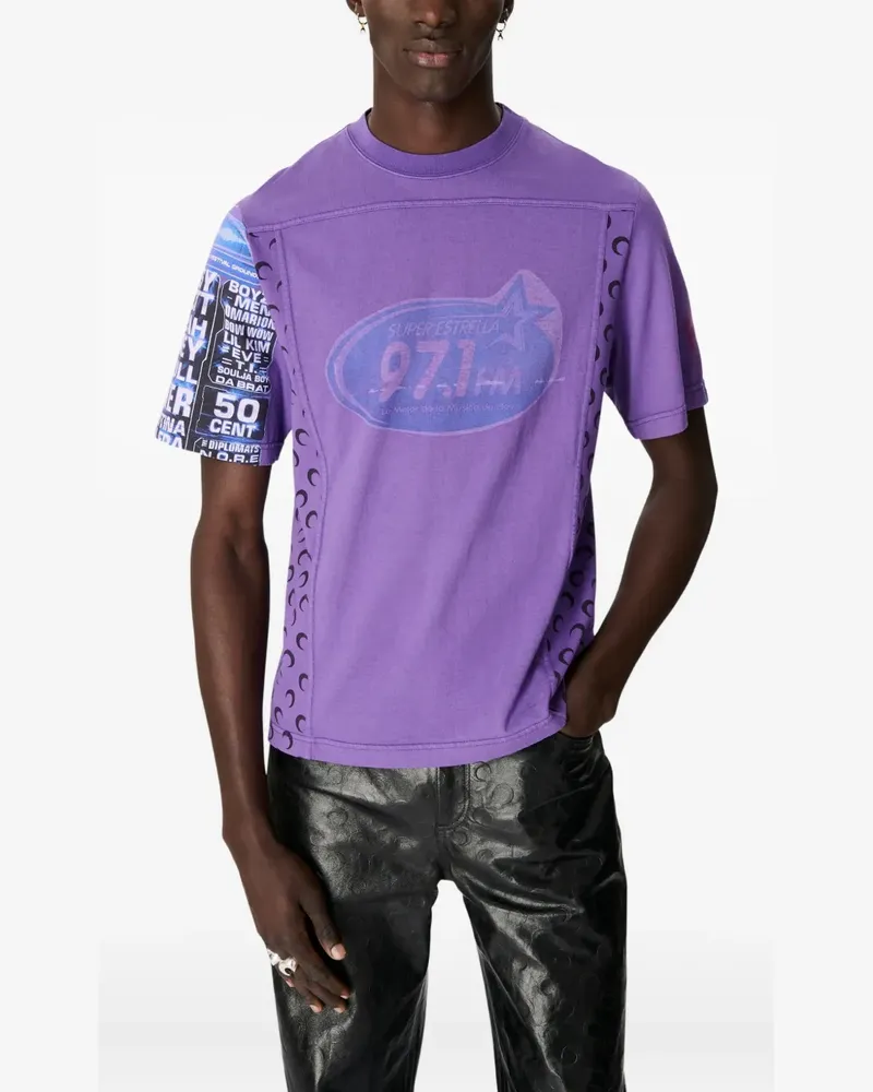 Marine Serre graphic jersey T-shirt - Violett Violett