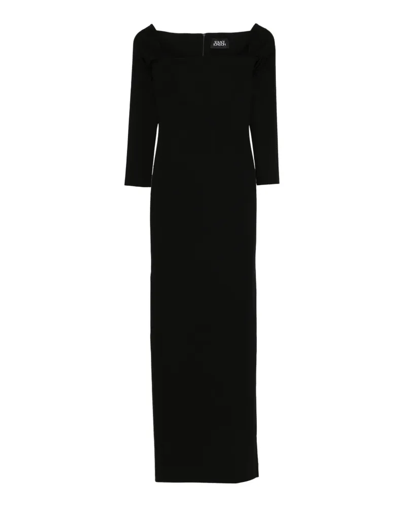 Solace London Lolita Maxikleid mit eckigem Ausschnitt - Schwarz Schwarz