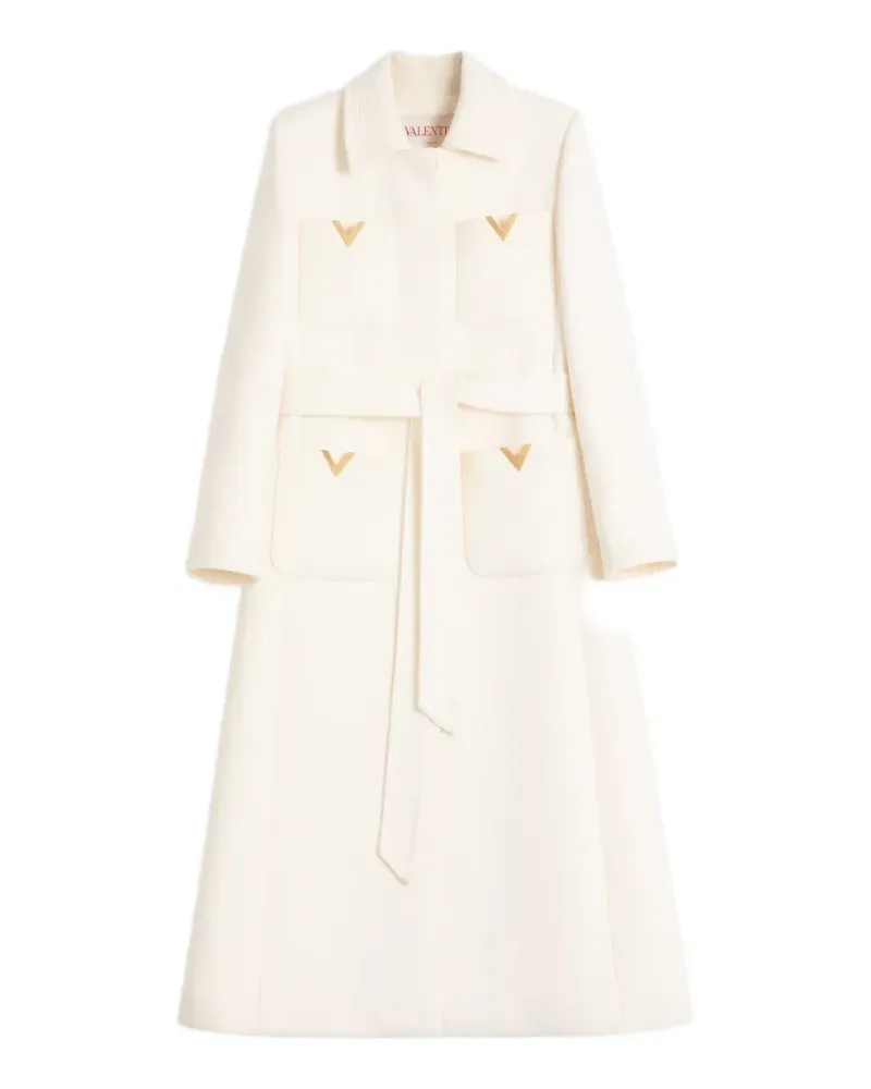 Valentino Garavani Doppelreihiger Drill Mantel - Weiß Weiß