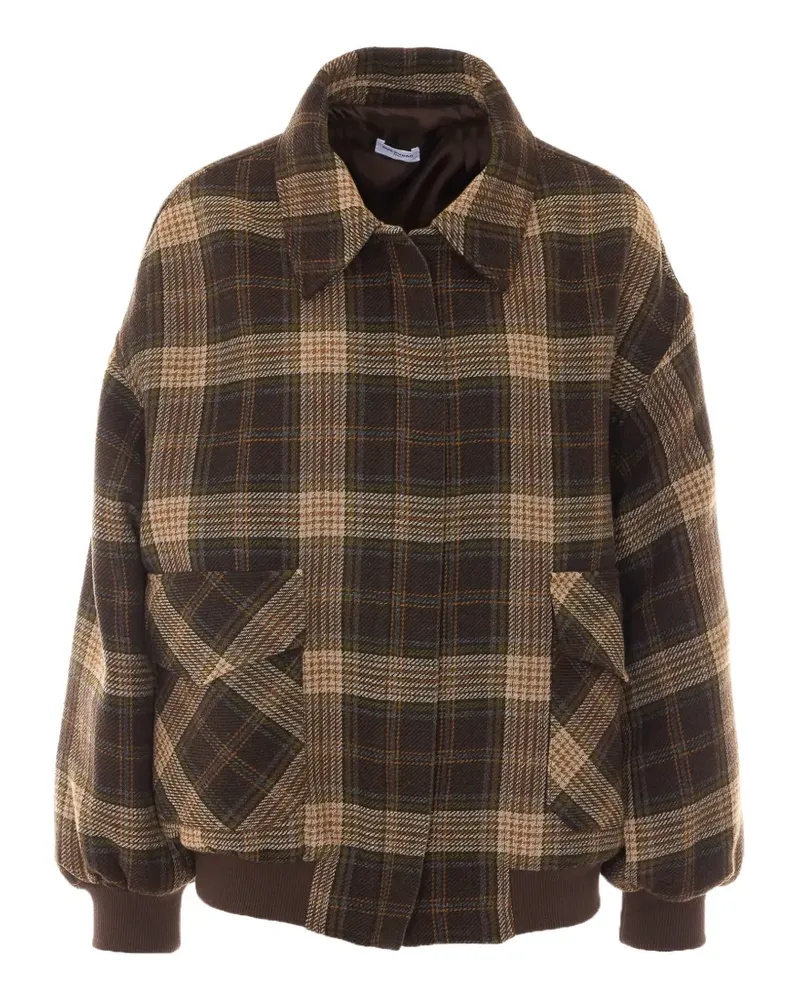 Rue du Bac check-pattern bomber jacket - Braun Braun
