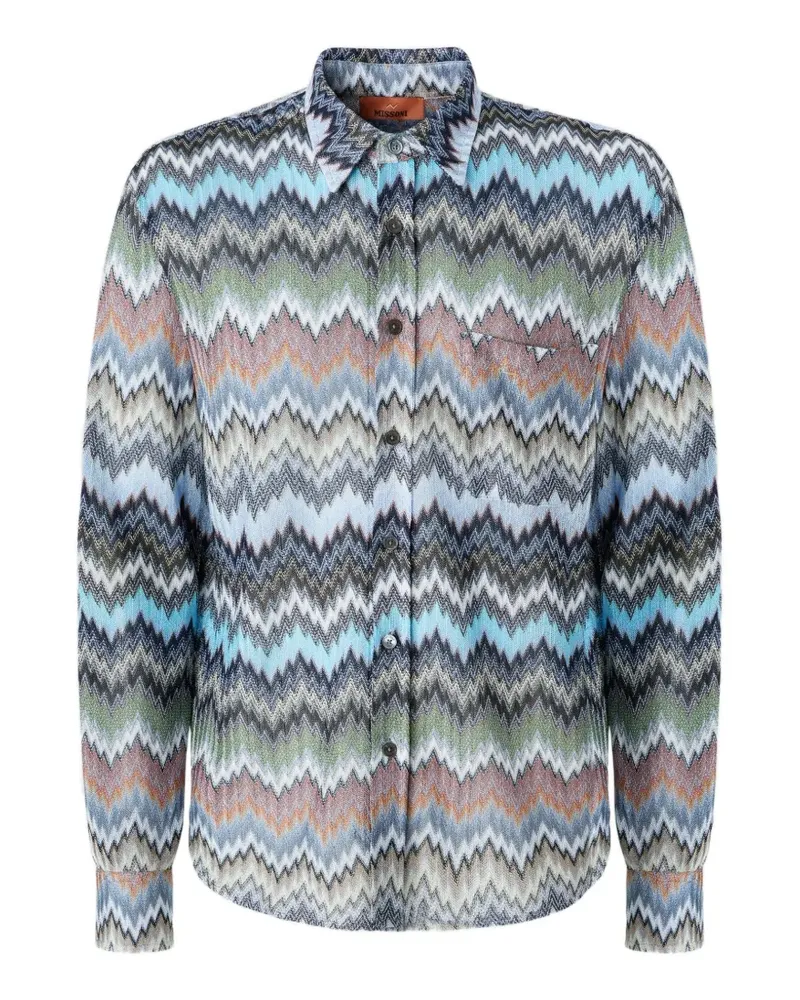 Missoni chevron buttoned shirt - Blau Blau