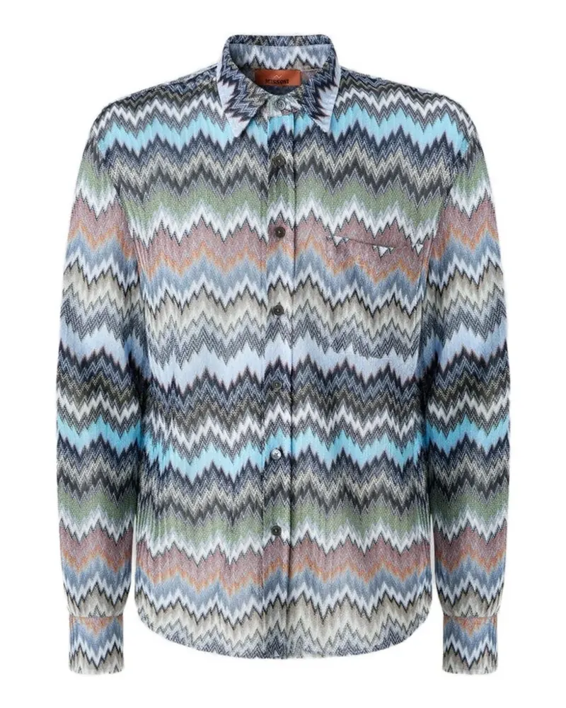 Missoni Geknöpftes Hemd mit Zickzackmuster - Blau Blau