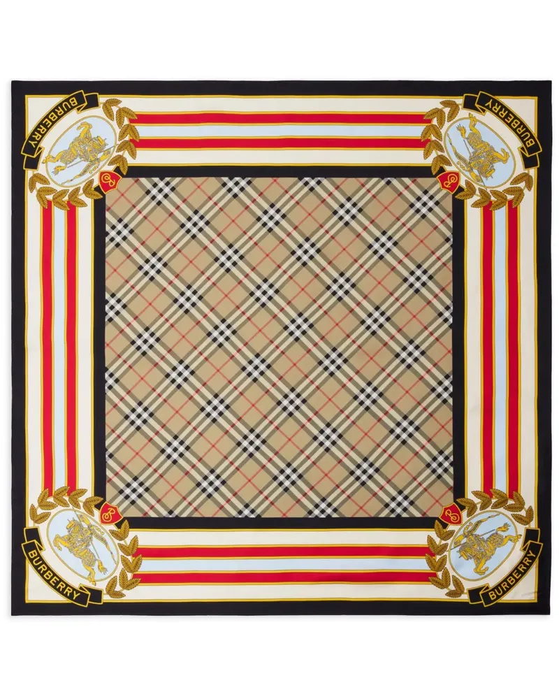 Burberry Seidenschal mit Montage-Print - Nude Nude