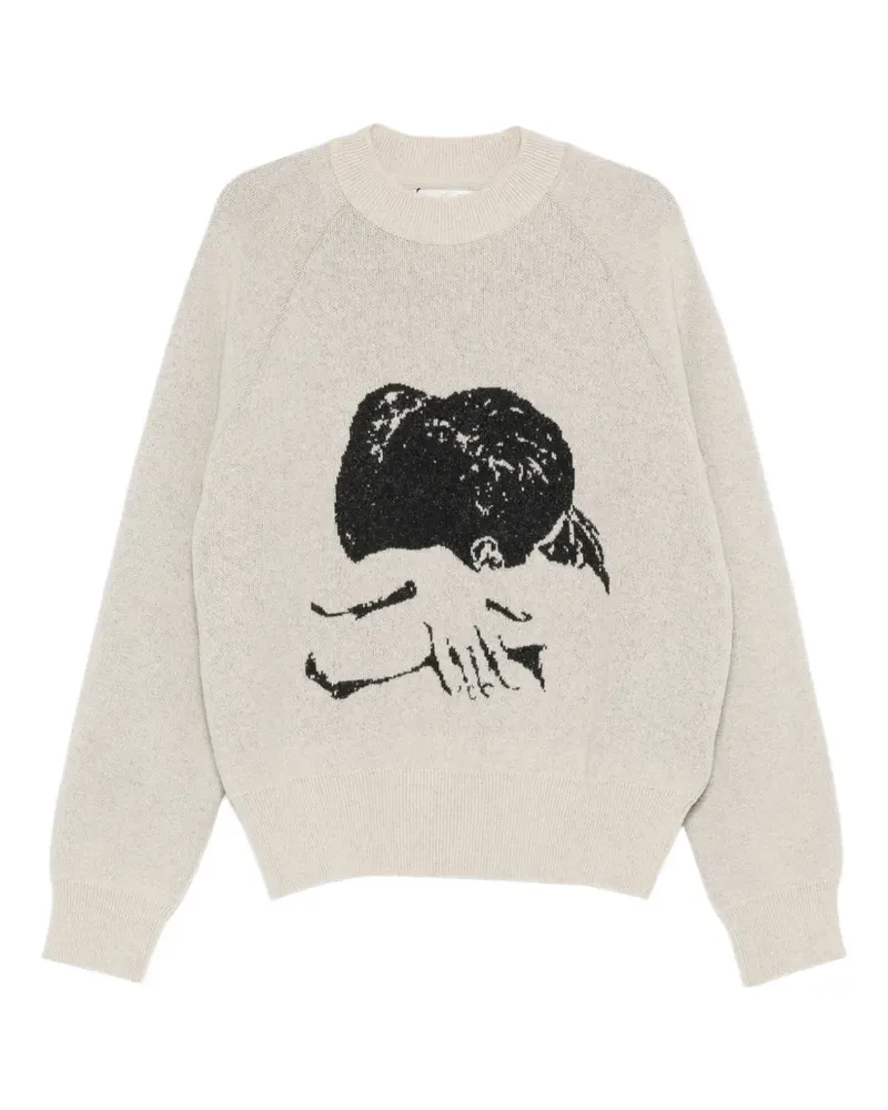 Carne Bollente intarsia-knit crew-neck sweater - Nude Nude