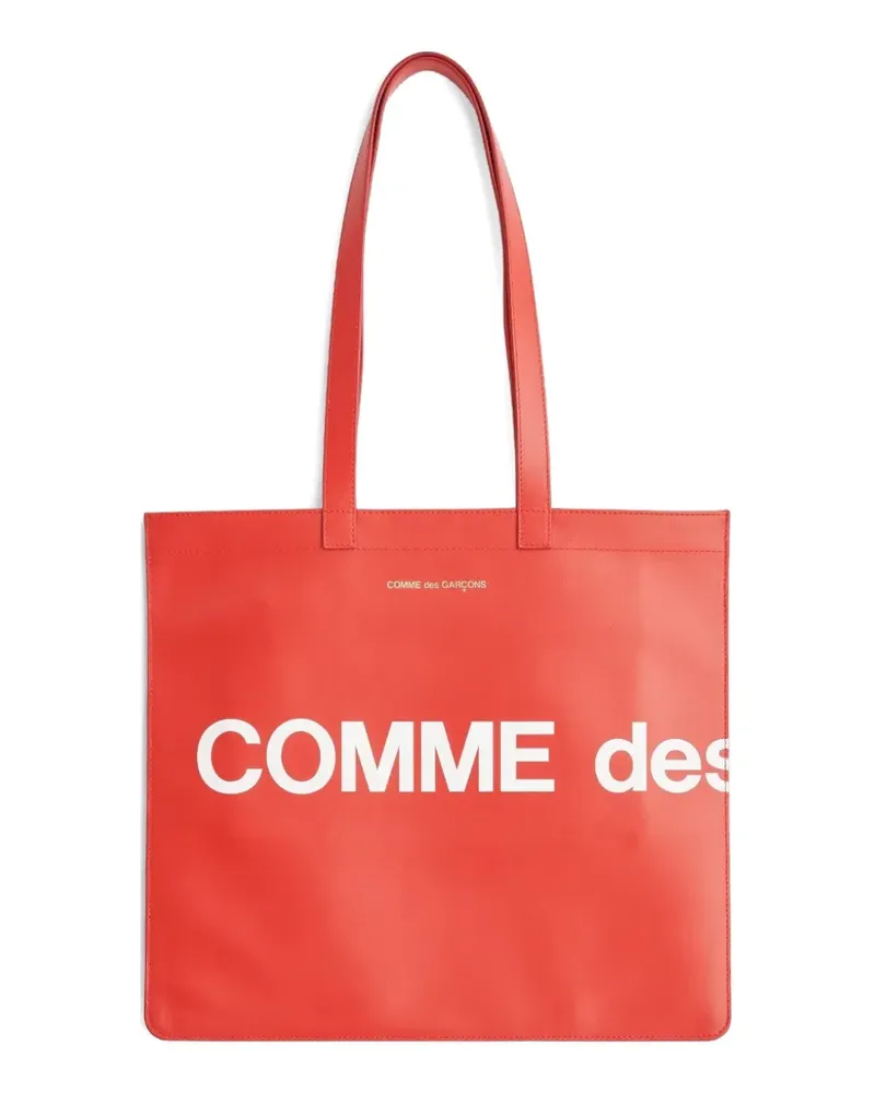 Comme des Garçons logo-printed leather tote bag - Rot Rot