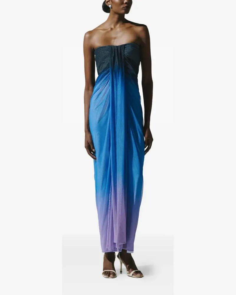 Baobab Collection Schulterfreies Lena Maxikleid mit Drapierung - Blau Blau
