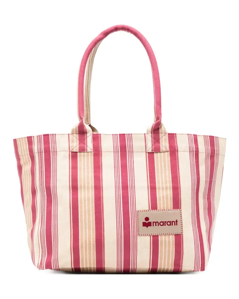 Isabel Marant zipped striped cotton tote bag - Rosa Rosa