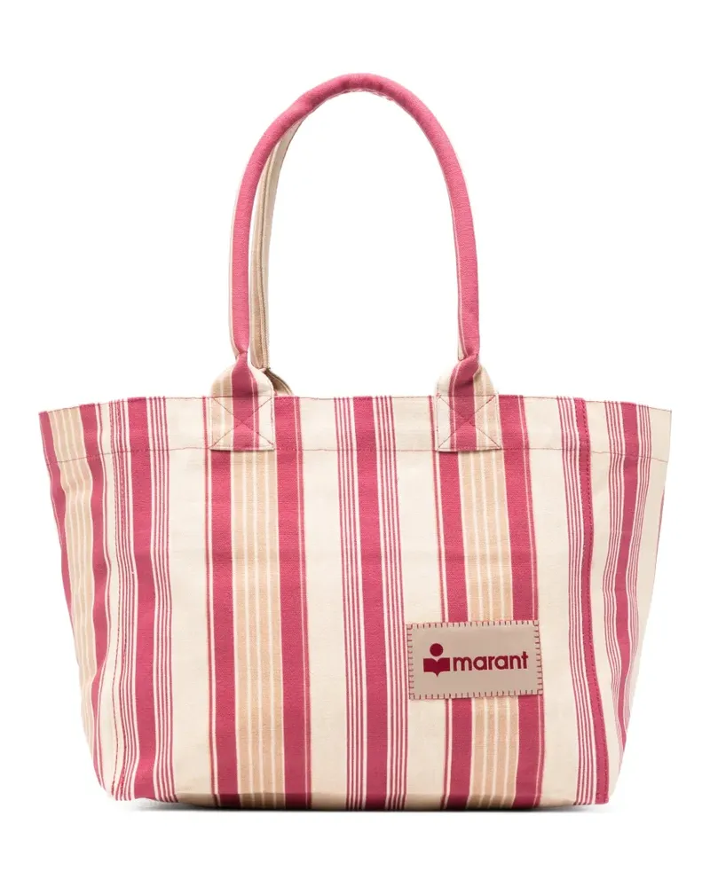 Isabel Marant striped logo patch tote bag - Rosa Rosa