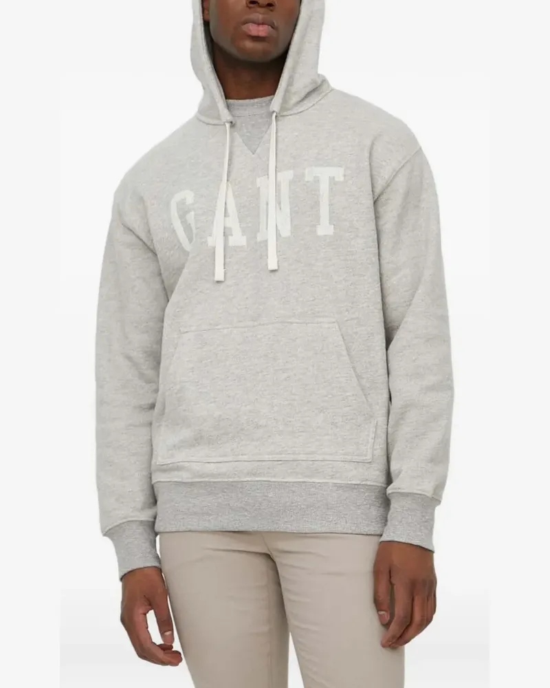 Gant Hoodie mit Logo-Print - Grau Grau
