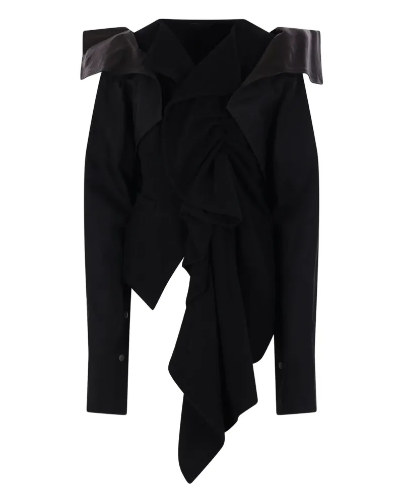 Yohji Yamamoto Drapierte Jacke - Schwarz Schwarz
