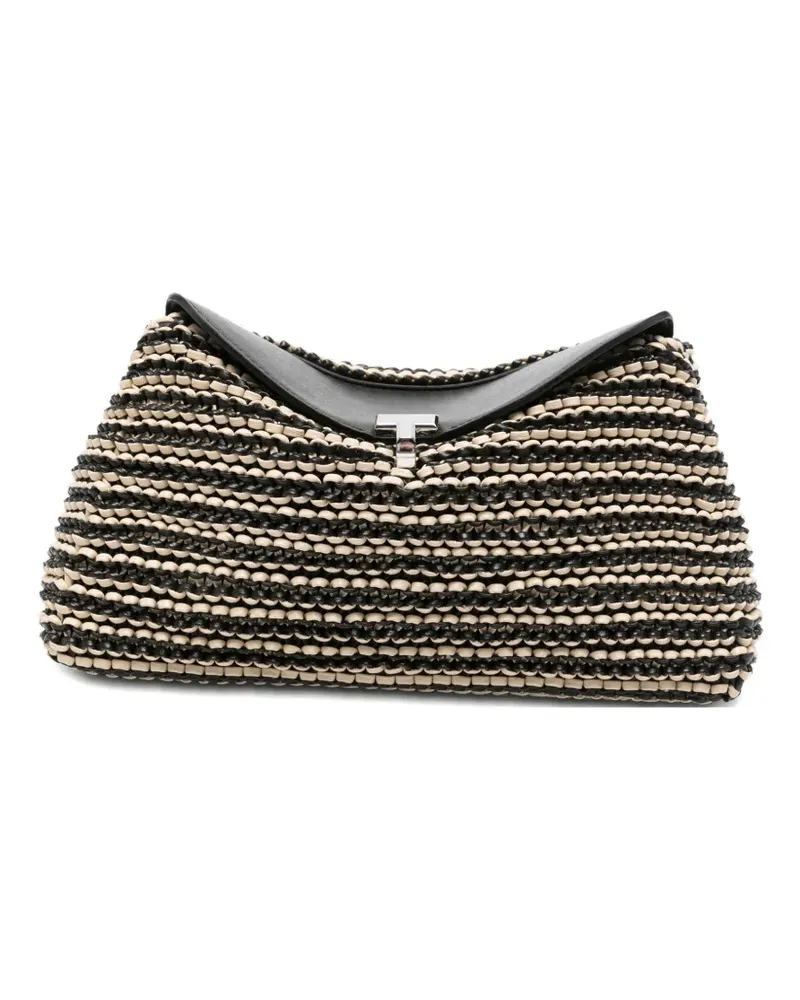 Totême T-Lock woven shoulder bag - Schwarz Schwarz