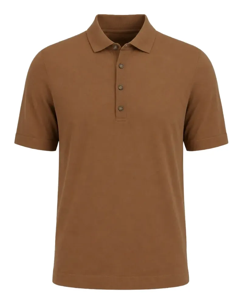 FRADI Poloshirt mit kurzen Ärmeln - Braun Braun