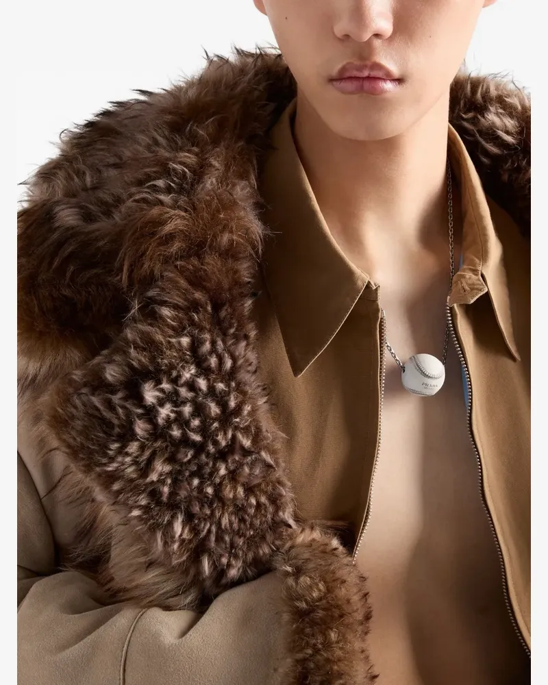 Prada Halskette mit Baseball-Anhänger - Silber Silber