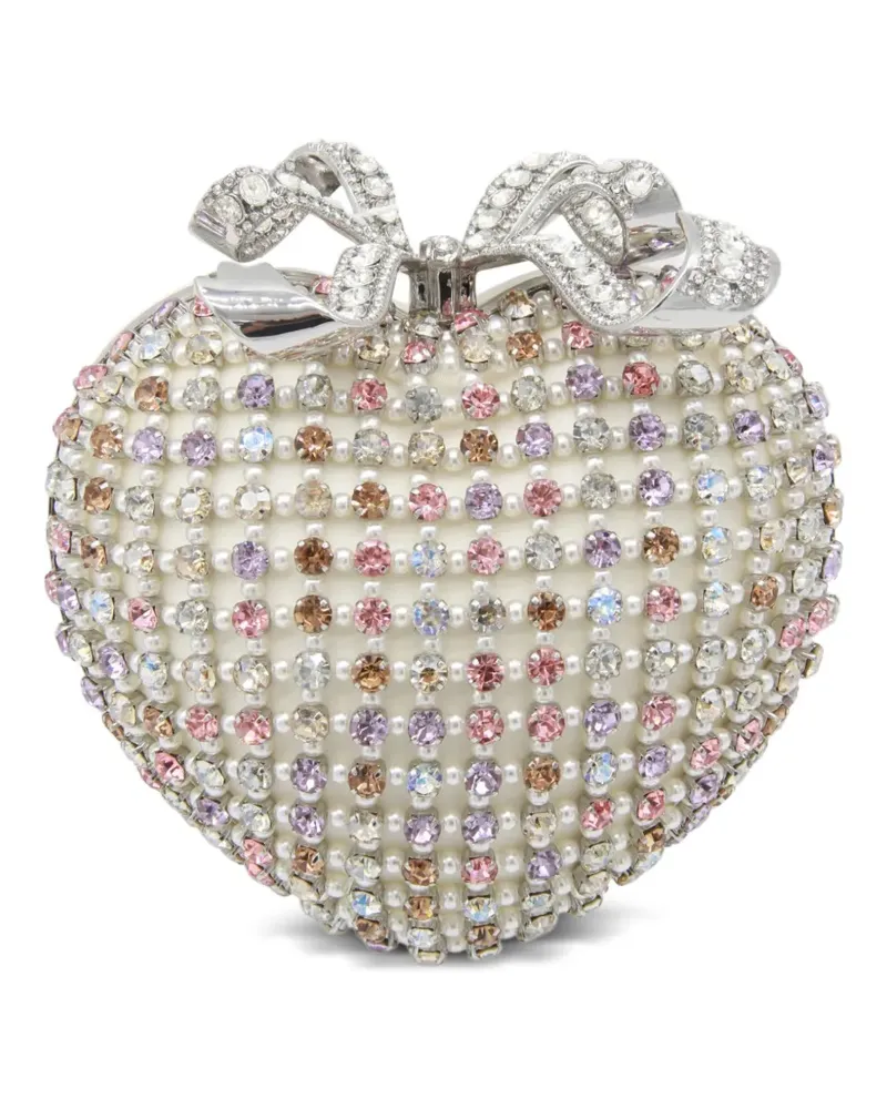 Self-Portrait Clutch mit Kristallverzierung - Silber Silber