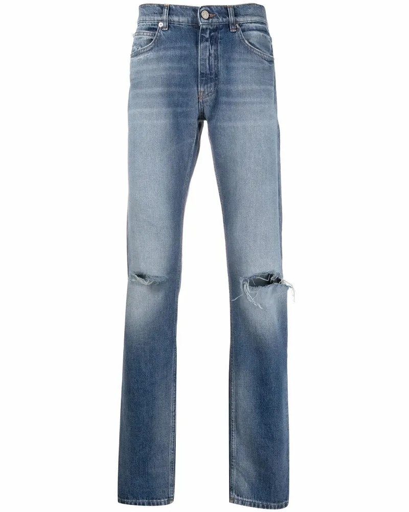 Versace Gerade Jeans im Distressed-Look - Blau Blau