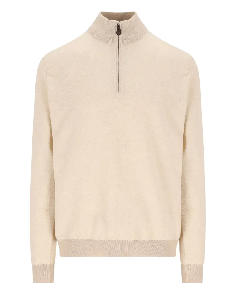 Loro Piana Kaschmirpullover mit Reißverschluss - Nude Nude