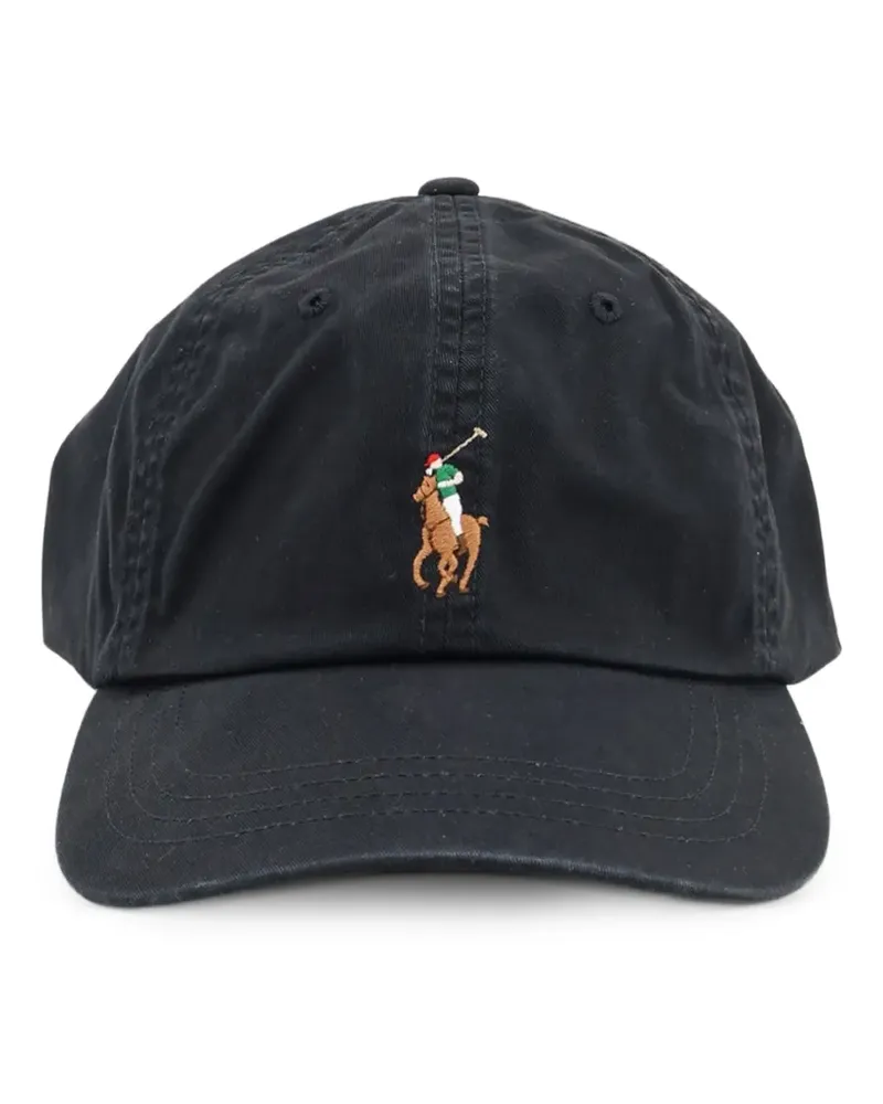 Ralph Lauren Baseballkappe mit Polo Pony-Stickerei - Schwarz Schwarz