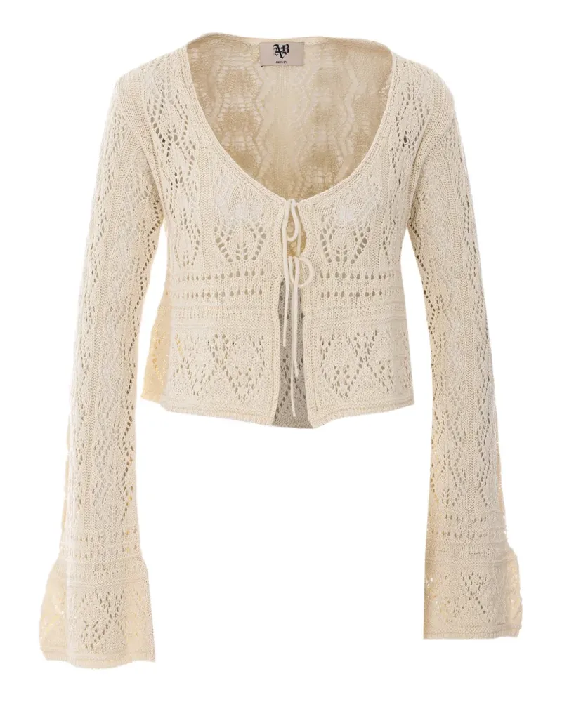 Aniye By Alena Cardigan mit gehäkeltem Effekt - Weiß Weiß