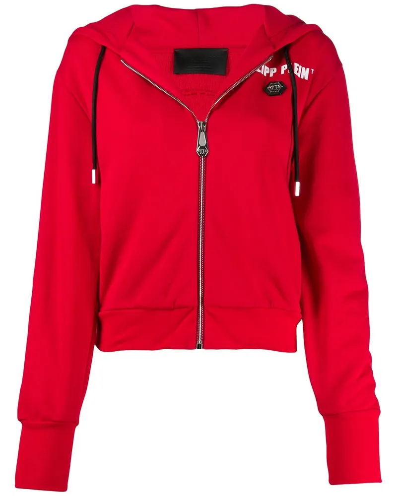 Philipp Plein Kapuzenjacke mit Logo-Print - Rot Rot