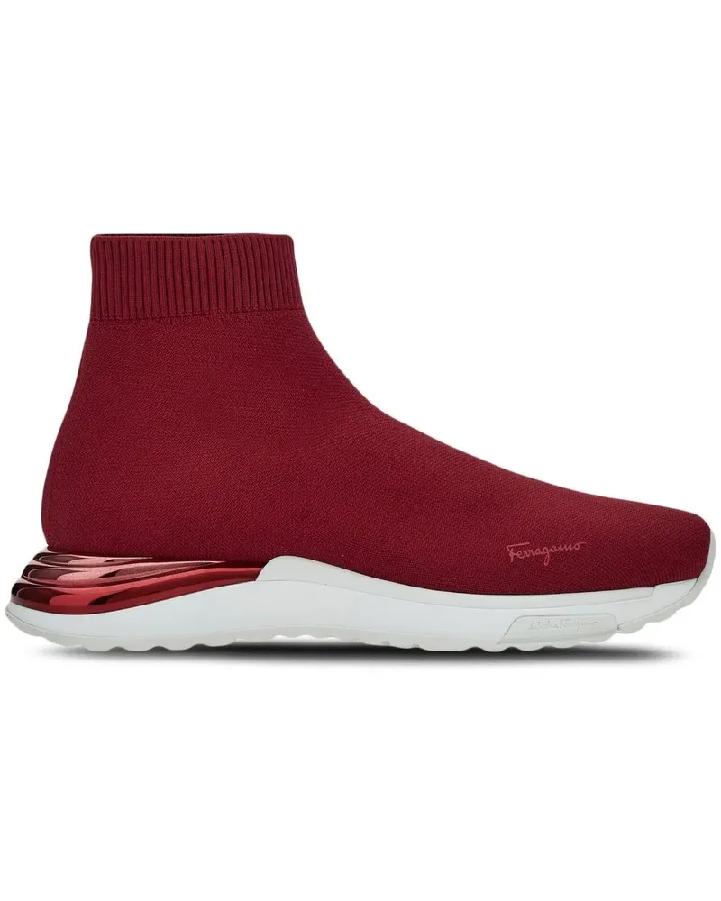 Ferragamo Sock-Sneakers mit Logo-Print - Rot Rot