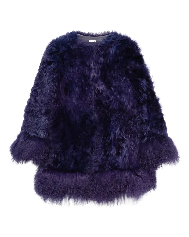 Miu Miu Texturierter Mantel - Violett Violett