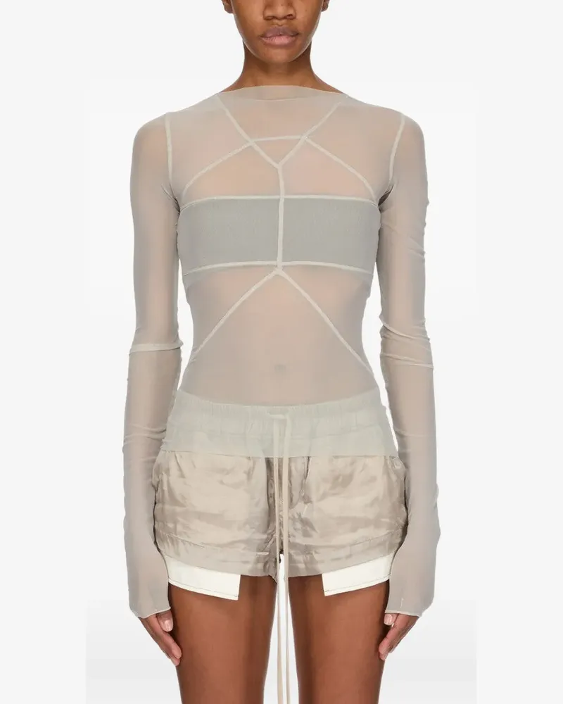 Rick Owens Temple T-Shirt mit sichtbarer Naht - Grün Grün