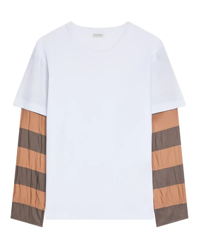 Dries van Noten T-Shirt mit Kontrastärmeln - Weiß Weiß