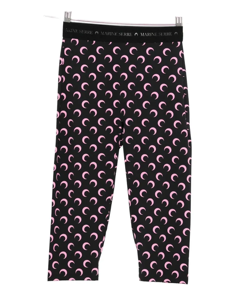 Marine Serre Capri Moon-printed shorts - Schwarz Schwarz