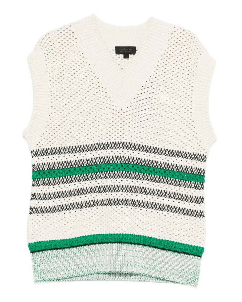 Lacoste striped V-neck vest - Nude Nude