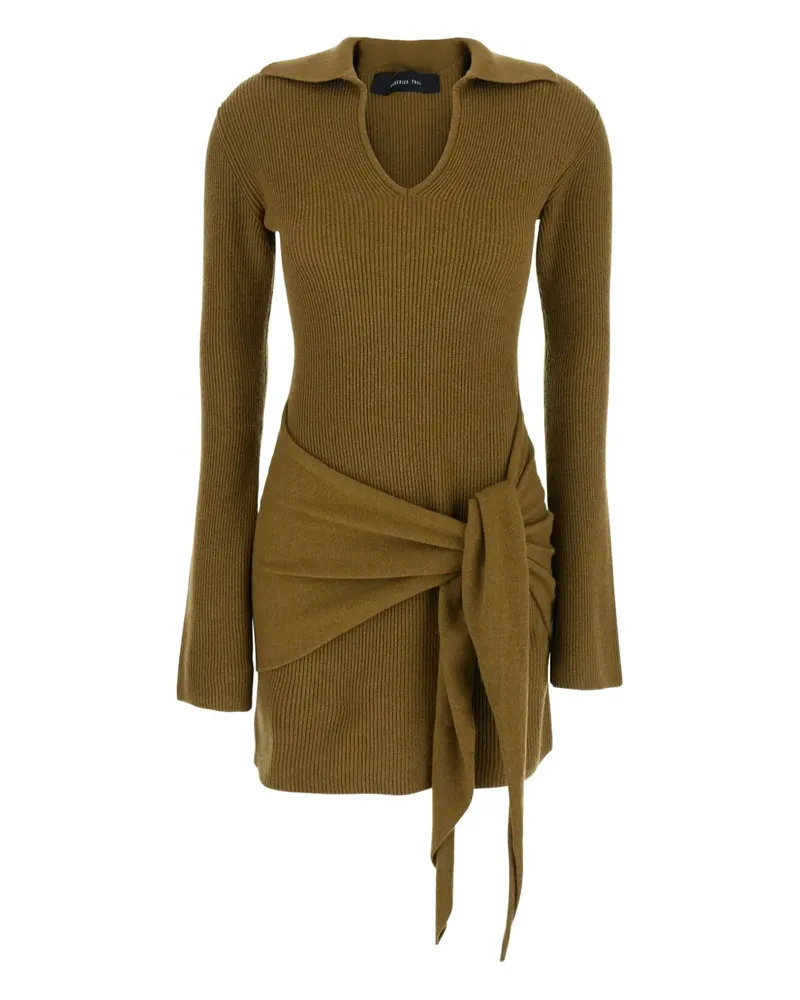 Federica Tosi Geripptes Strickkleid mit Schleifenverschluss - Braun Braun