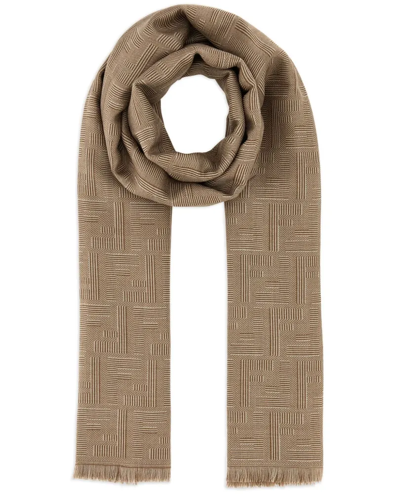 Fendi Schal mit Monogramm-Print - Nude Nude