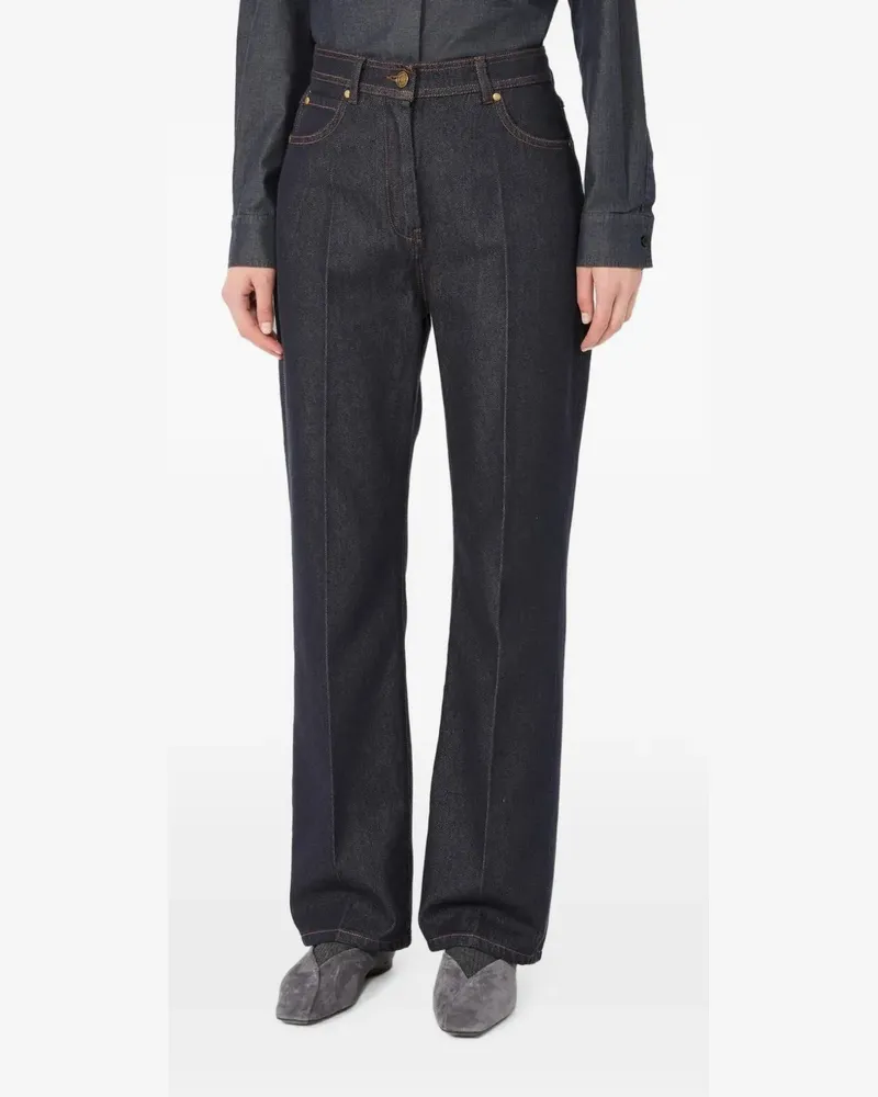 Max Mara Hose im Denim-Look - Blau Blau