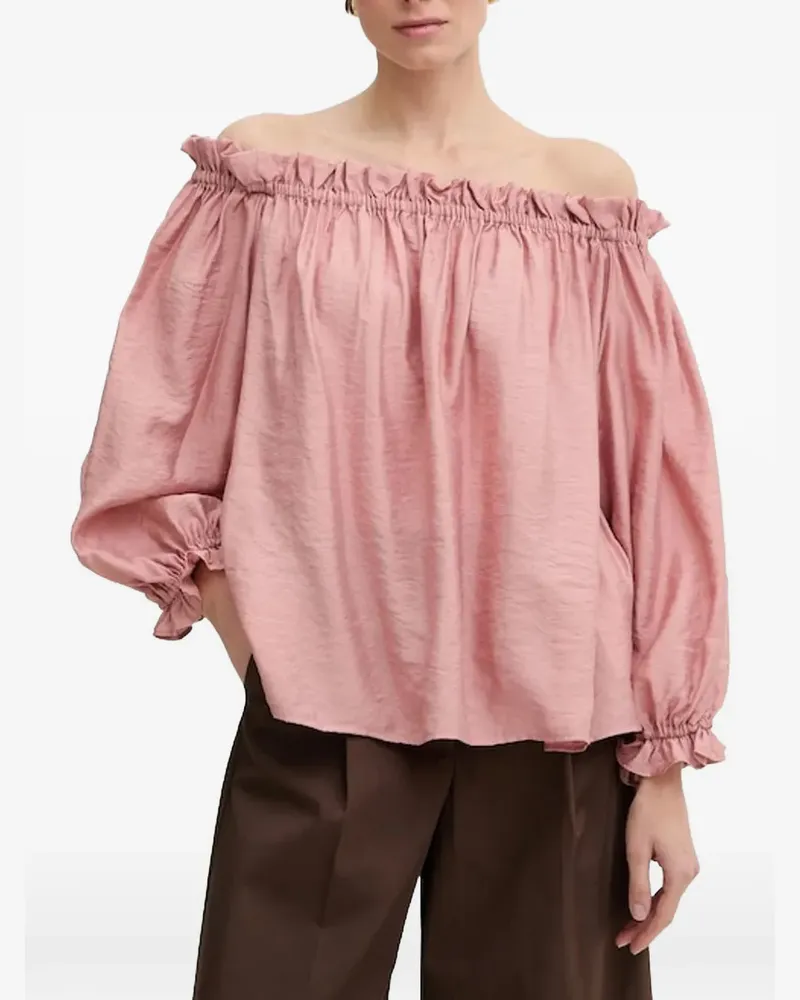 MARELLA off-shoulder ruffled blouse - Rosa Rosa