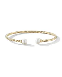 David Yurman 18kt yellow gold 7mm Solari pearl cuff Silber