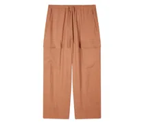 Leinenhose mit aufgesetzten Taschen - Braun