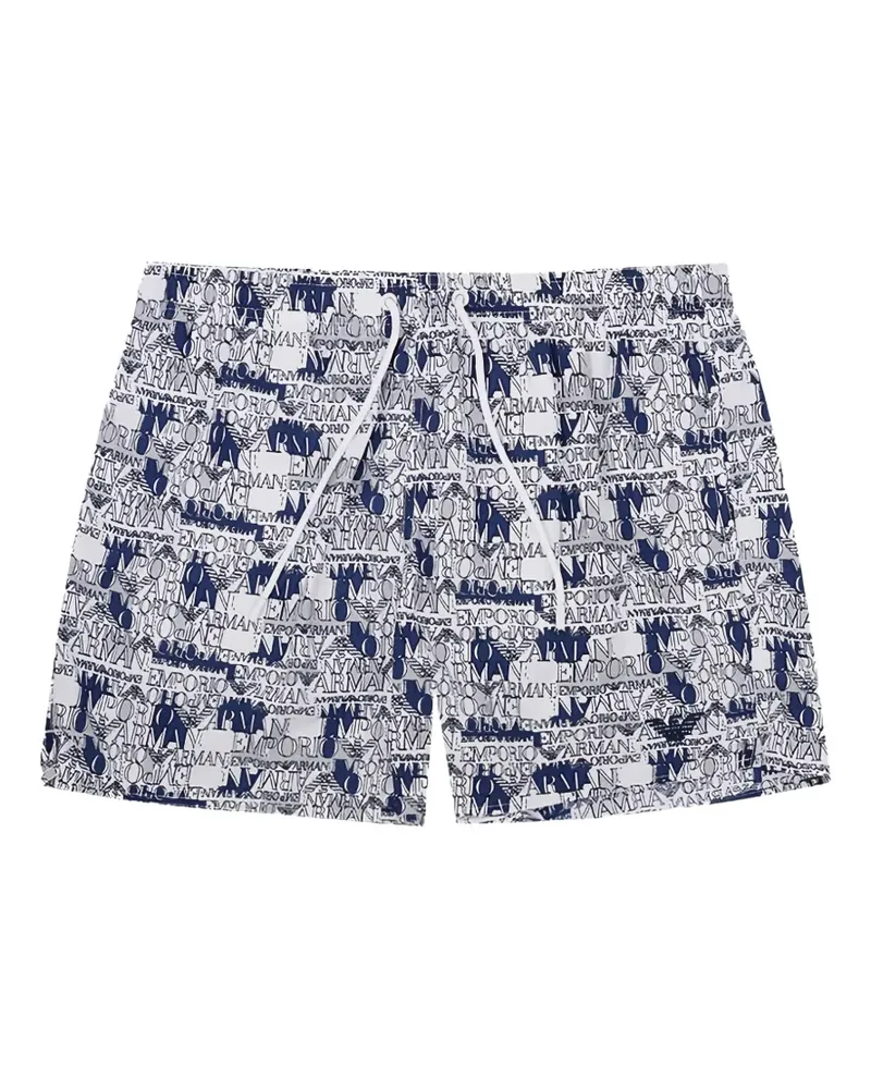 Emporio Armani Badeshorts mit Logo-Print - Weiß Weiß