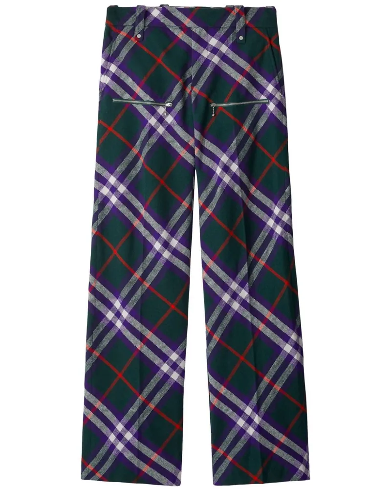 Burberry Karierte Hose - Grün Grün