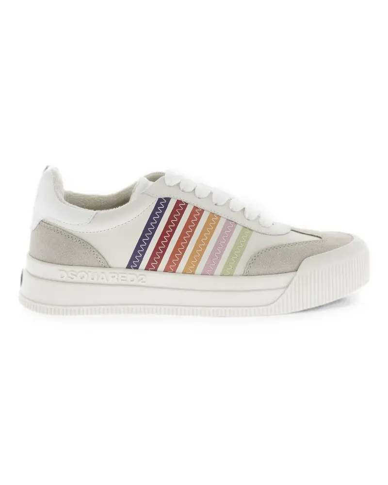 Dsquared2 Gestreifte New Jersey Sneakers - Weiß Weiß