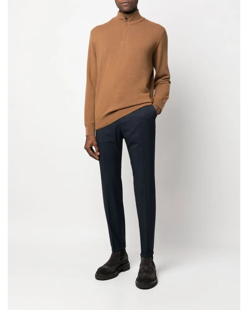 Ermenegildo Zegna Kaschmirpullover mit Stehkragen - Braun Braun