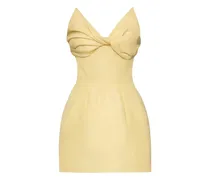 Faille-Cocktailkleid mit Schleifendetail - Gelb