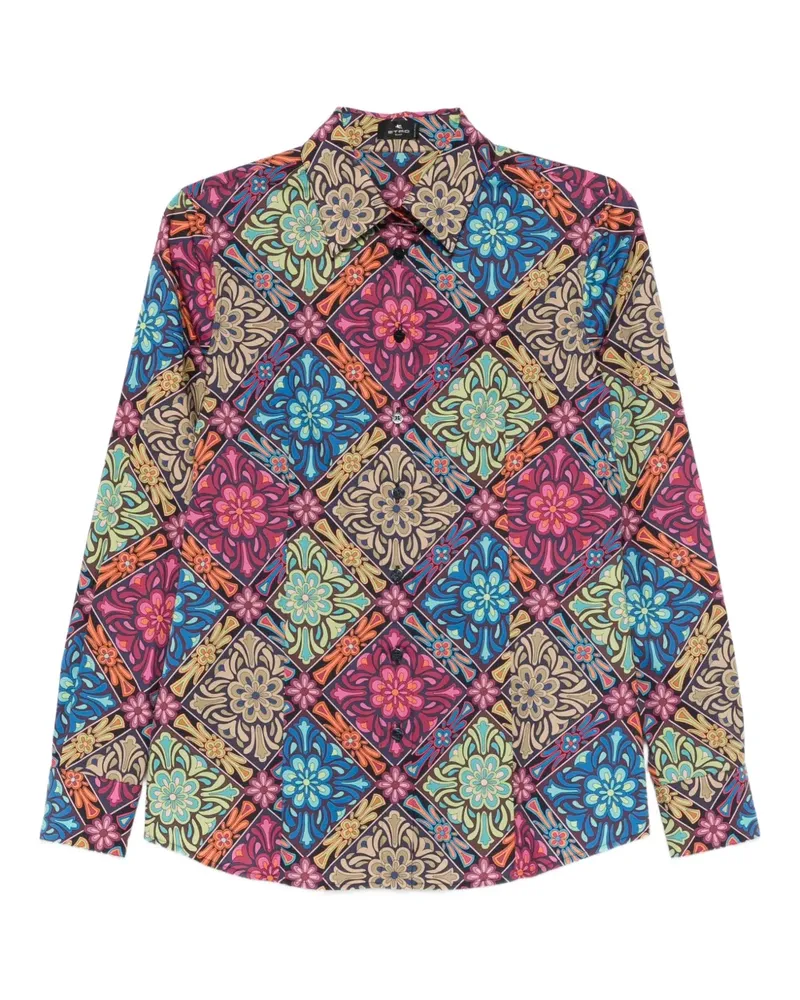 Etro Hemd mit Blumen-Print - Rosa Rosa