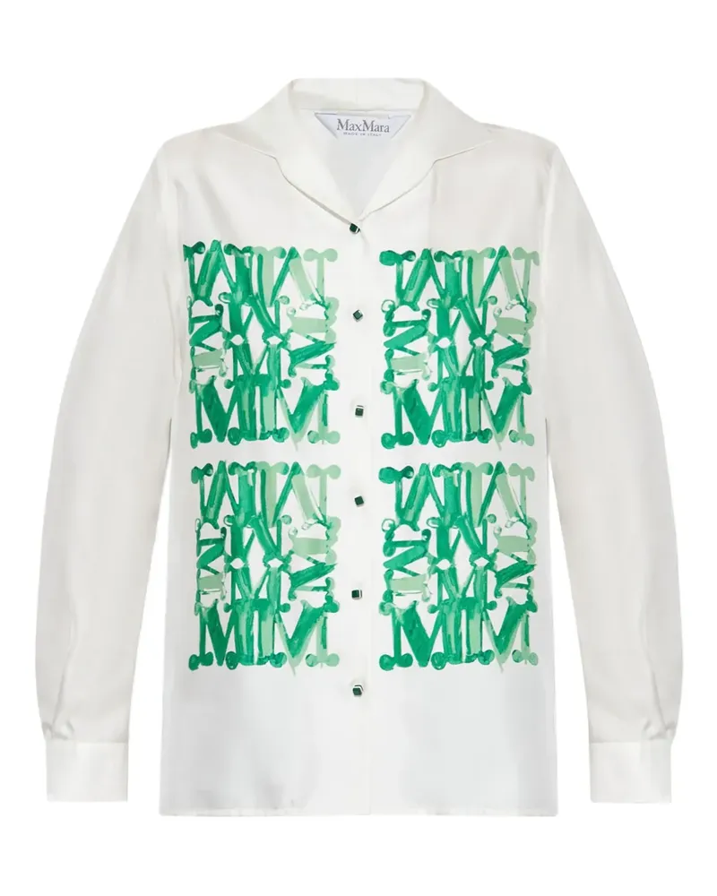 Max Mara Hemd mit TB-Print - Weiß Weiß