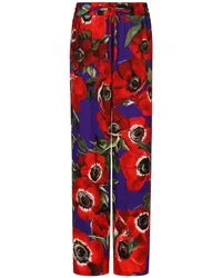 Dolce & Gabbana Palazzohose mit Print Rot