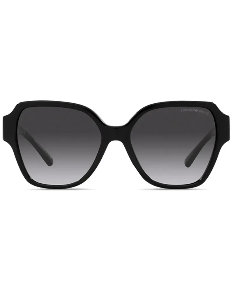 Emporio Armani Sonnenbrille mit Butterfly-Gestell - Schwarz Schwarz