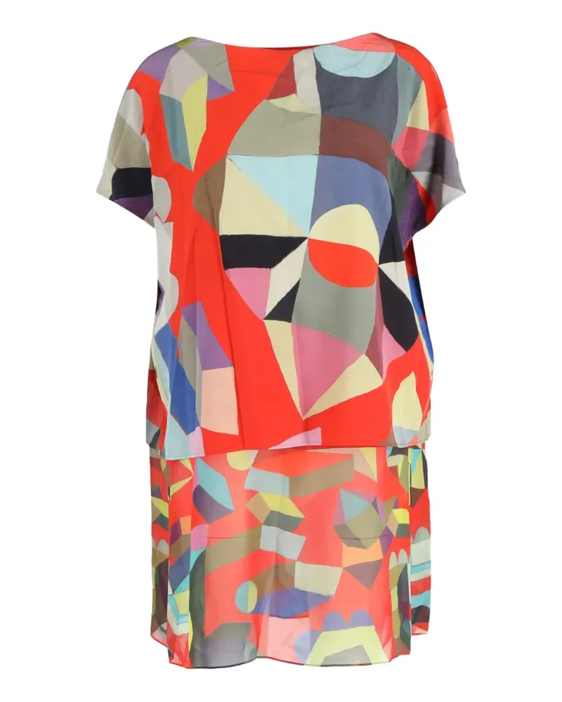 Akris printed layered mini dress - Rot Rot
